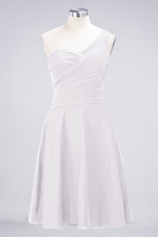One-Shoulder Sweetheart Knee-Length Bridesmaid Dress Ruffles aline Party Dress