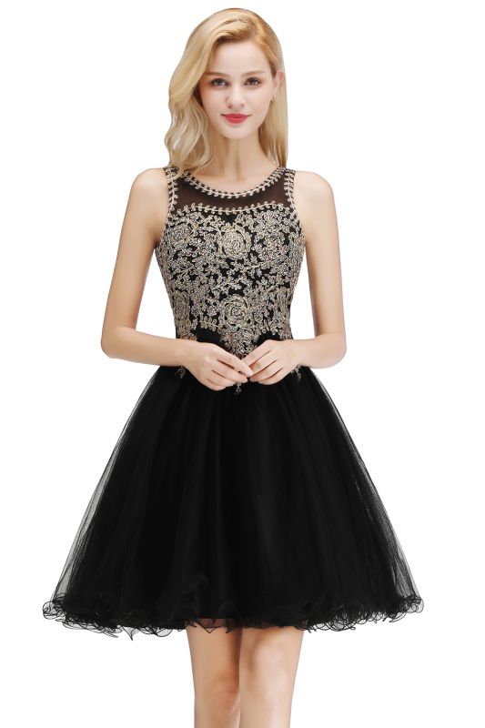 Sleeveless Aline Cocktail Party Dress Sparkly Beads Homecoming Dress