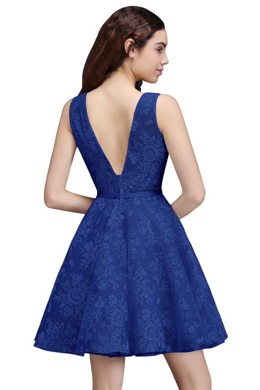 A Line Lace Cocktail Homecoming Dresses