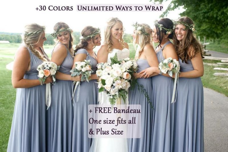 Convertible Dress Long Bridesmaid Dress Multi-way Twist Wrap Dress