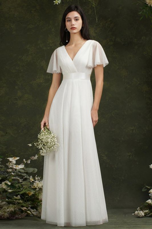 A Line Elegant Illusion Lace Formal Bridesmaid Dress