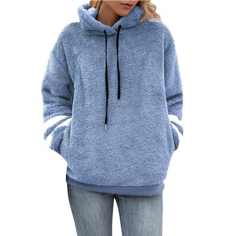 Women's Loose Fleece Long Sleeve Hooded Pullover