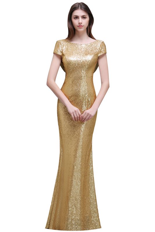 Women Sparkly Rose Gold Long Sequins Bridesmaid Dresses Prom/Evening Gowns