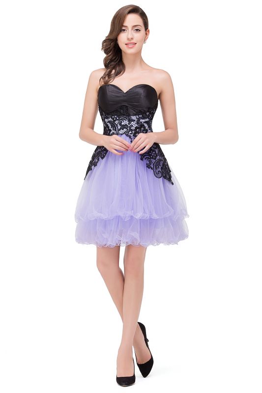 Sweetheart Strapless Short A-line Prom Dresses