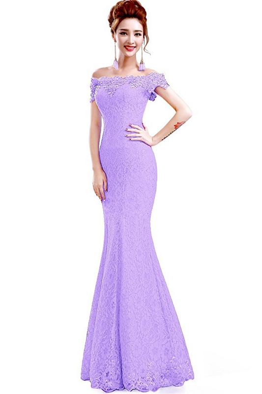 Floor-Length Mermaid Lace Off Shoulder Bridesmaid Dresses