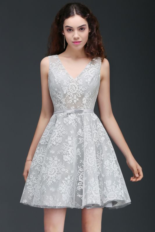 A Line Lace Cocktail Homecoming Dresses