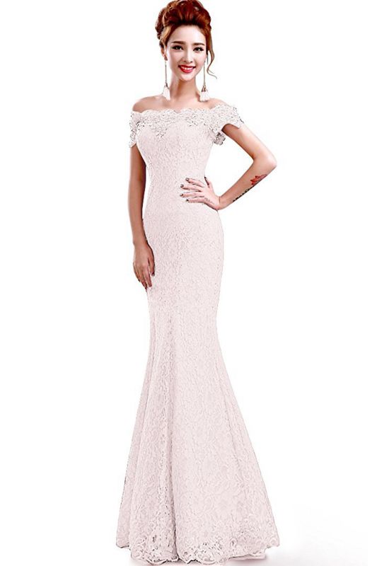 Floor-Length Mermaid Lace Off Shoulder Bridesmaid Dresses