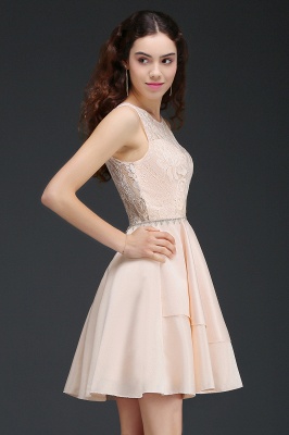 Short A-line Cute Lace Homecoming Dress_6