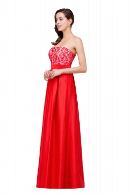 A-line Sweetheart Sleeveless  Floor-Length Red Chiffon Prom Dresses_4