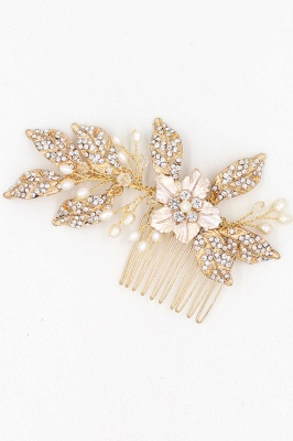 Beautiful Alloy＆Rhinestone Party Combs-Barrettes Headpiece with Imitation Pearls_10