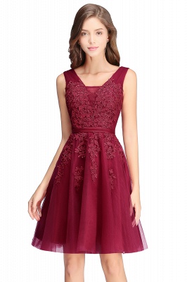 A-line Knee-length Tulle Prom Dress with Appliques_4