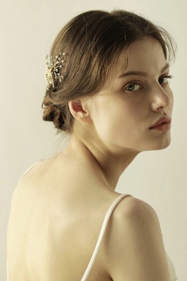 Beautiful Alloy＆Rhinestone Wedding Combs-Barrettes Headpiece with Imitation Pearls_6