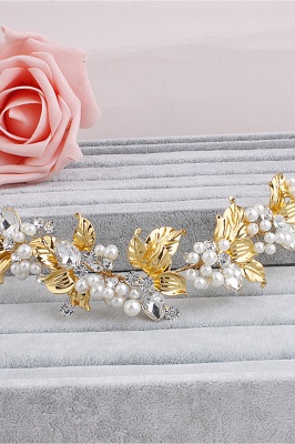 Elegant Alloy ＆Imitation Pearls Special Occasion Hairpins Headpiece with Rhinestone_2
