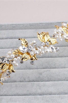Elegant Alloy ＆Imitation Pearls Special Occasion Hairpins Headpiece with Rhinestone_3