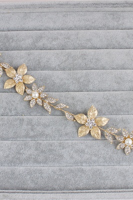 Floral Alloy ＆Imitation Pearls Daily Wear Hairpins Headpiece with Rhinestone_3