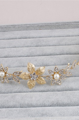 Floral Alloy ＆Imitation Pearls Daily Wear Hairpins Headpiece with Rhinestone_5