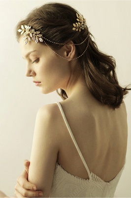Belle pièce en alliage et strass Combs-Barrettes Headpiece avec perles d'imitation_5