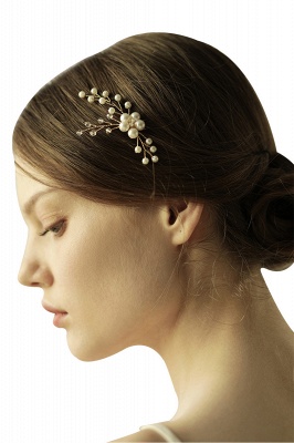 Cute Alloy Daily Wear Hairpins Headpiece with Imitation Pearls_7