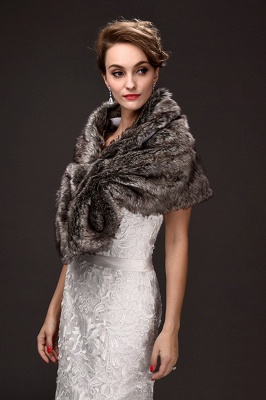 Moda Warm Ruffle Tulle Silver Half-Sleeves Casual Wraps_3