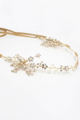 Hermosa aleación y diamantes de imitación Ocasiones especiales Diademas Celada con perlas de imitación_10