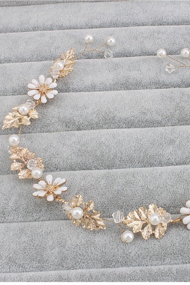 Cute Alloy ＆Imitation Pearls Party Hairpins Headpiece with Crystal_2