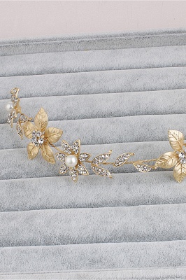 Floral Alloy ＆Imitation Pearls Daily Wear Hairpins Headpiece with Rhinestone_4