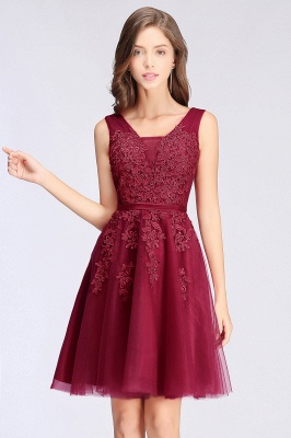 A-line Knee-length Tulle Prom Dress with Appliques_12