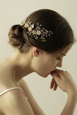 Beautiful Alloy＆Rhinestone Wedding Combs-Barrettes Headpiece with Imitation Pearls