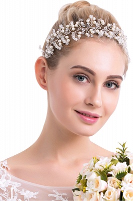 glamour en plastique et en alliage de cristal occasion spéciale épingles à cheveux Headpiece avec perles d'imitation_1