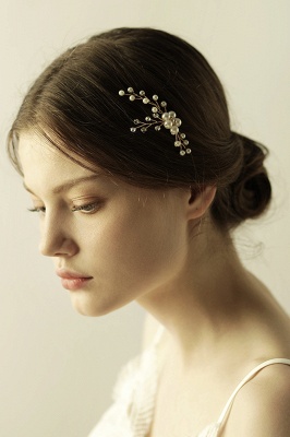 Cute Alloy Daily Wear Hairpins Headpiece with Imitation Pearls_5