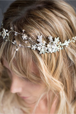 Beautiful Alloy ＆Imitation Pearls Special Occasion Hairpins Headpiece with Rhinestone_4
