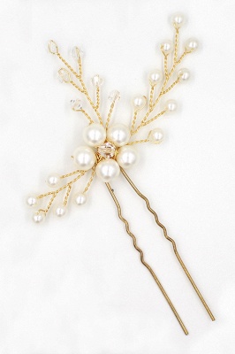Cute Alloy Daily Wear Hairpins Headpiece with Imitation Pearls_10