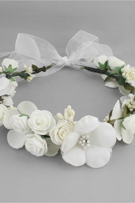 Fleur en plastique Occasion spéciale Fleur-Girl's-Headwear Pearls Headpiece