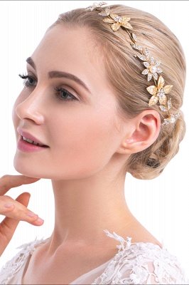 Floral Alloy ＆Imitation Pearls Daily Wear Hairpins Headpiece with Rhinestone_1