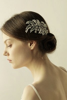 glamour Alloy Imitation Perles Occasion spéciale Combs-Barrettes Headpiece avec strass_7
