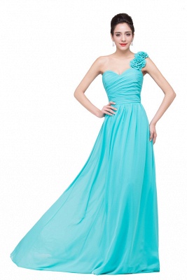 One-shoulder Strapless A-Line Sweep-length Chiffon Bridesmaid Dresses_6