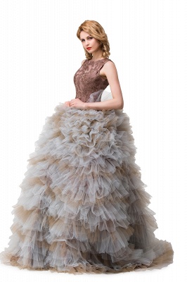 Ball Gown Sleeveless Court Train Embroidery Tulle Mother Daughter Dresses_4