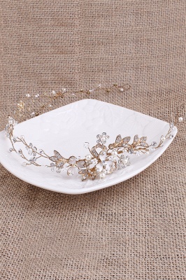 Beautiful Alloy ＆Imitation Pearls Special Occasion Hairpins Headpiece with Rhinestone_6