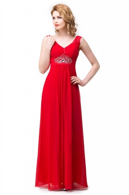 A-line Knee-length V-neck Red Bridesmaid Dresses_6
