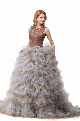 Ball Gown Sleeveless Court Train Embroidery Tulle Mother Daughter Dresses_5