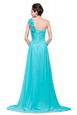 One-shoulder Strapless A-Line Sweep-length Chiffon Bridesmaid Dresses_7