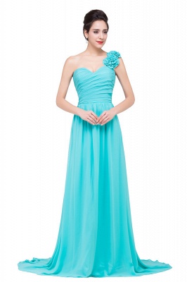 One-shoulder Strapless A-Line Sweep-length Chiffon Bridesmaid Dresses_5