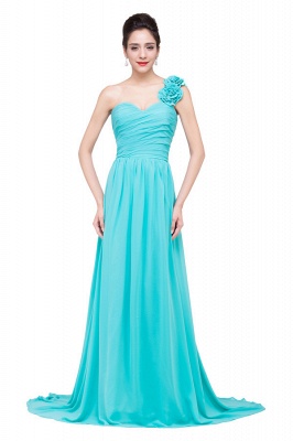 One-shoulder Strapless A-Line Sweep-length Chiffon Bridesmaid Dresses_1