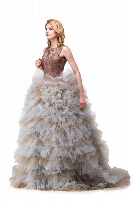 Ball Gown Sleeveless Court Train Embroidery Tulle Mother Daughter Dresses_7
