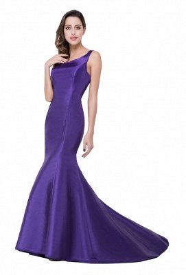 One-shoulder Sweep-length Mermaid Satin Bridesmaid Dresses_3