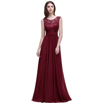 Scoop A-line Chiffon Lace Prom Dress_2