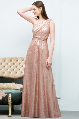A-line Sleeveless Floor Length One-shoulder Sequins Prom Dresses_8