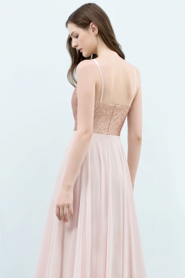 Spaghetti Sequined Top A-line Floor Length Chiffon Prom Dresses_6