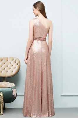 A-line Sleeveless Floor Length One-shoulder Sequins Prom Dresses_3