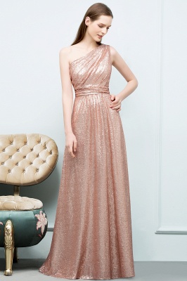A-line Sleeveless Floor Length One-shoulder Sequins Prom Dresses_4